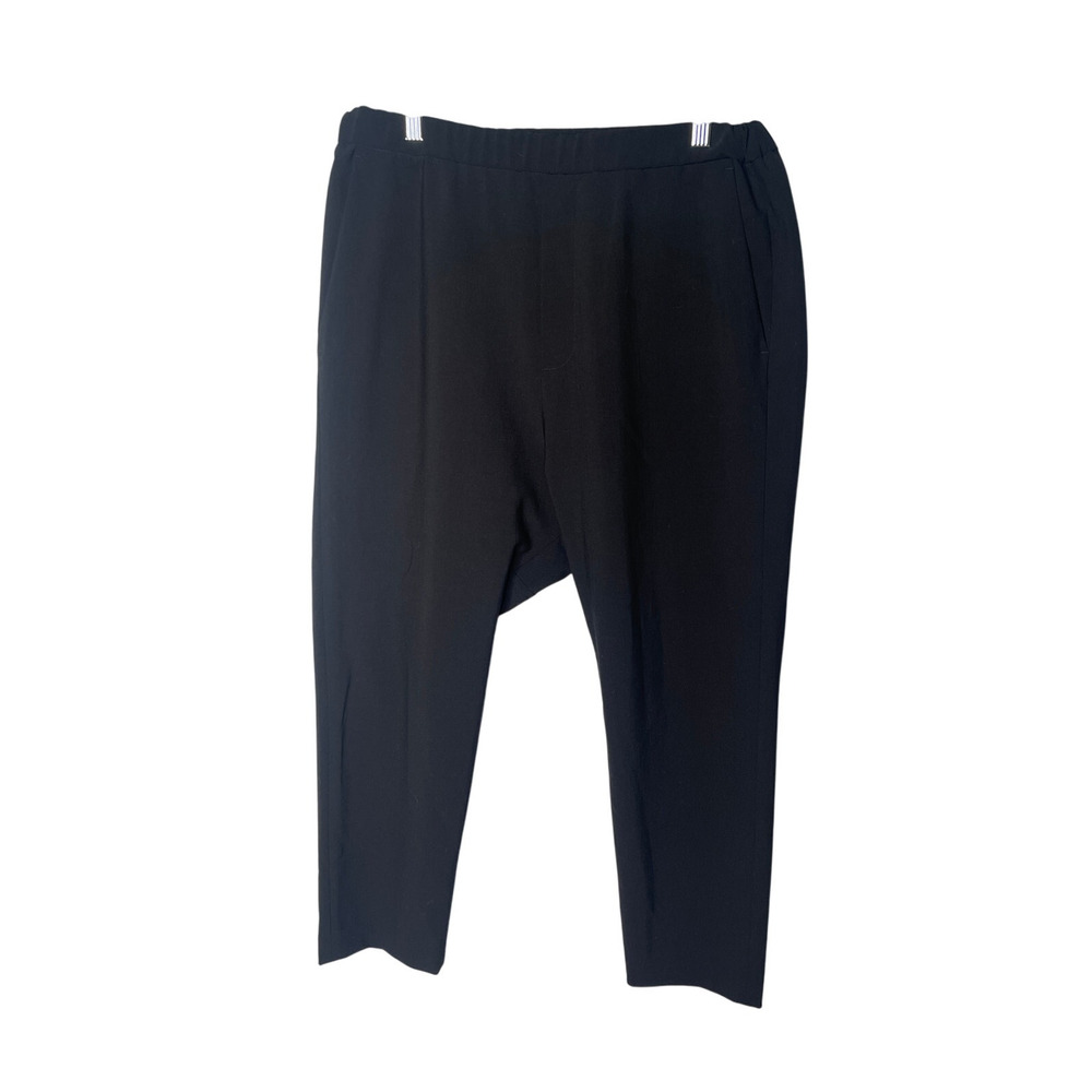 Nili Lotan 2 Wool Elastic Waist Paris Pants $495 Drawstring Slouchy Jet Black - Picture 4 of 10